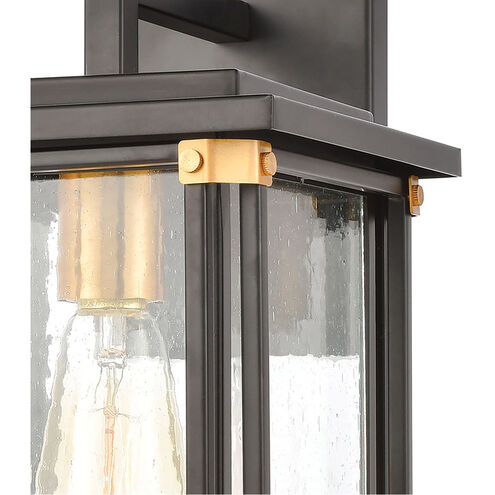 Gettysburg 1 Light 14 inch Matte Black with Brushed Brass Outdoor Wall Sconce