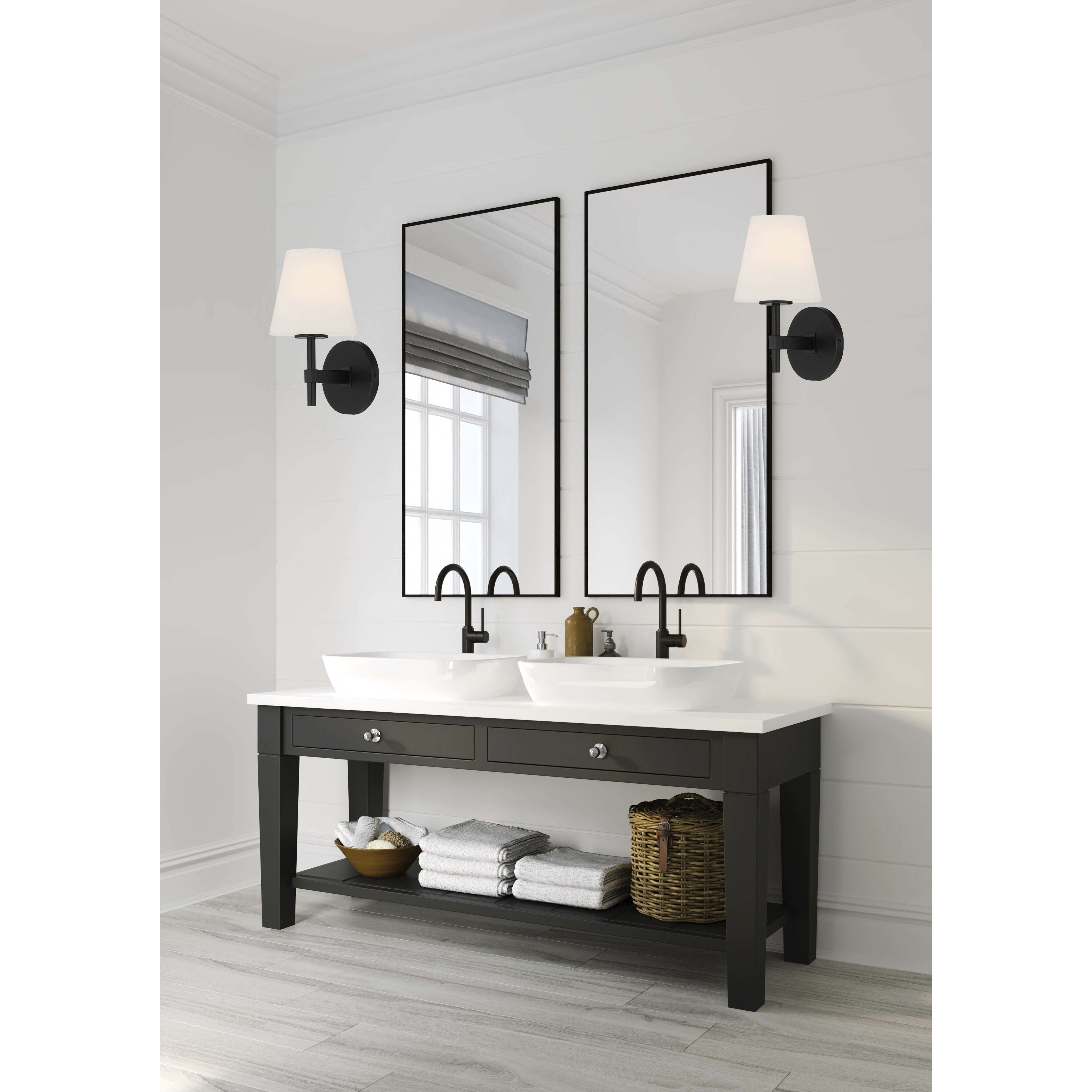 Harleigh 1 Light 6 inch Black Bathroom Vanity Wall Light
