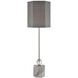 Ontelaunee 33 inch 100 watt Grey Marble with Polished Nickel Buffet Lamp Portable Light