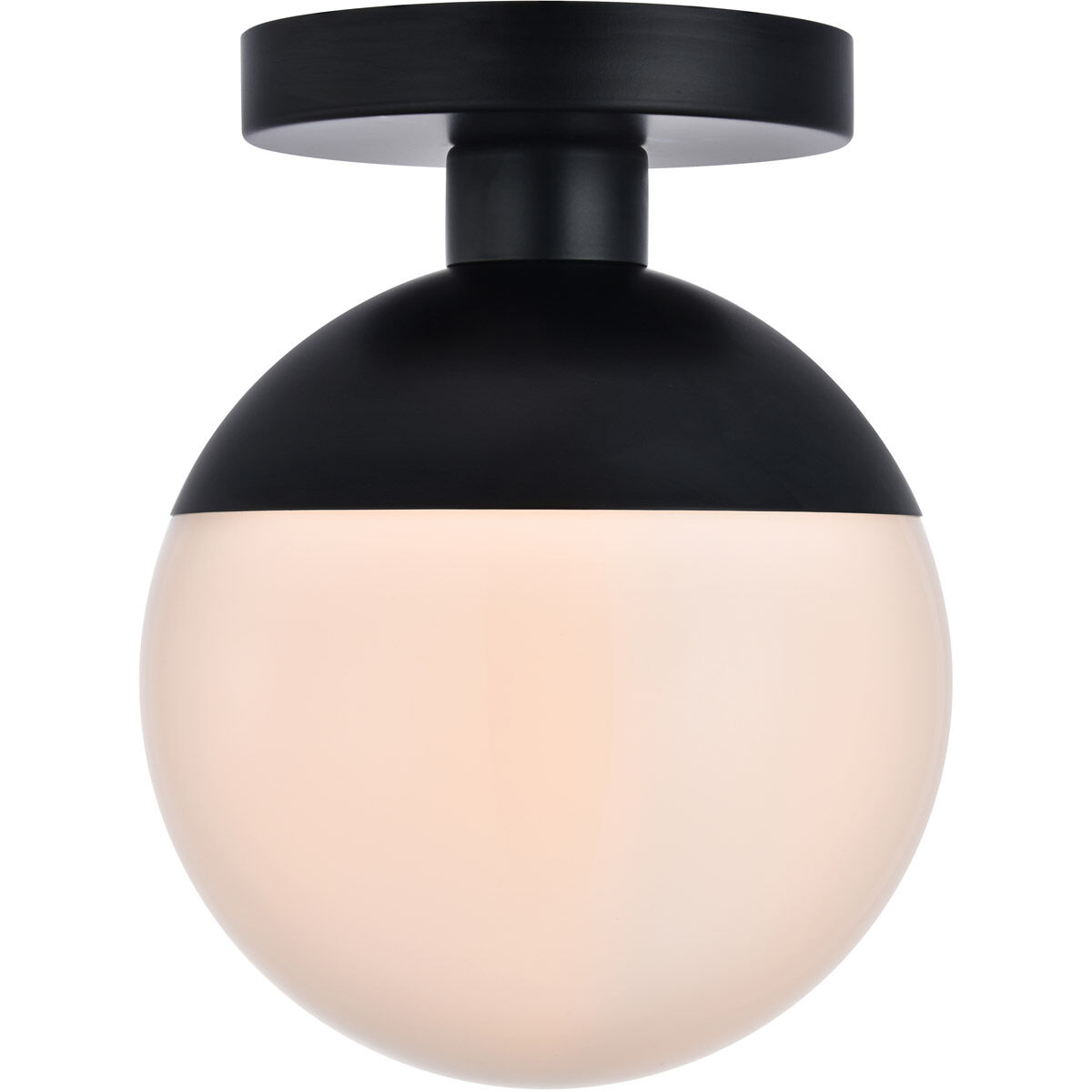 Oyster Bay 1 Light 8 inch Black Flush Mount Ceiling Light