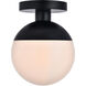 Oyster Bay 1 Light 8 inch Black Flush Mount Ceiling Light