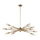 Rockville 10 Light 42 inch Matte Gold Chandelier Ceiling Light