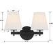 Harleigh 2 Light 15.75 inch Black Bathroom Vanity Wall Light