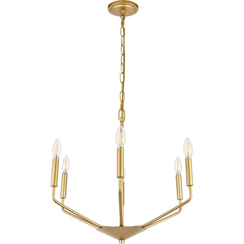 Geneseo 6 Light 22 inch Brass Pendant Ceiling Light