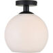 Huntington 1 Light 10 inch Black Flush Mount Ceiling Light