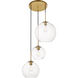 Huntington 3 Light 21 inch Brass Pendant Ceiling Light