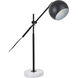 Sayre 20 inch 40 watt Black with White Marble Table lamp Portable Light