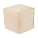 Conneaut 18 inch Light Beige Pouf, Cube