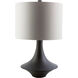 Roseto 23 inch 100 watt Matte Black Table Lamp Portable Light