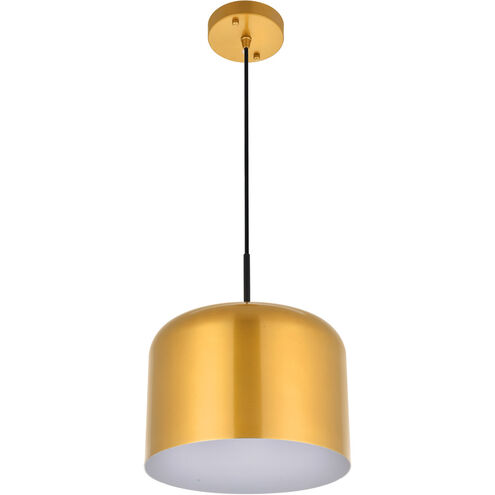 Amity 1 Light 11 inch Satin Gold Pendant Ceiling Light