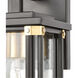 Gettysburg 1 Light 11 inch Matte Black with Brushed Brass Outdoor Sconce