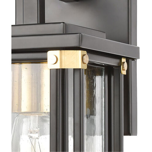 Gettysburg 1 Light 11 inch Matte Black with Brushed Brass Outdoor Wall Sconce