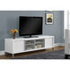 Vestal 71 inch White and Clear TV Stand