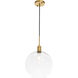 Rensselaer 1 Light 13 inch Brass Pendant Ceiling Light