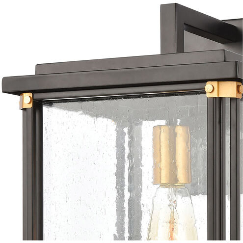 Gettysburg 1 Light 18 inch Matte Black with Brushed Brass Outdoor Wall Sconce