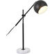 Sayre 20 inch 40 watt Black with White Marble Table lamp Portable Light