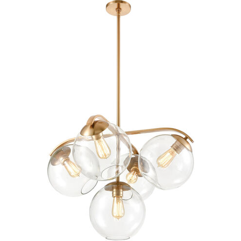 Croton 5 Light 28 inch Satin Brass Chandelier Ceiling Light