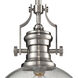 Pittsburgh 1 Light 13 inch Satin Nickel Pendant Ceiling Light