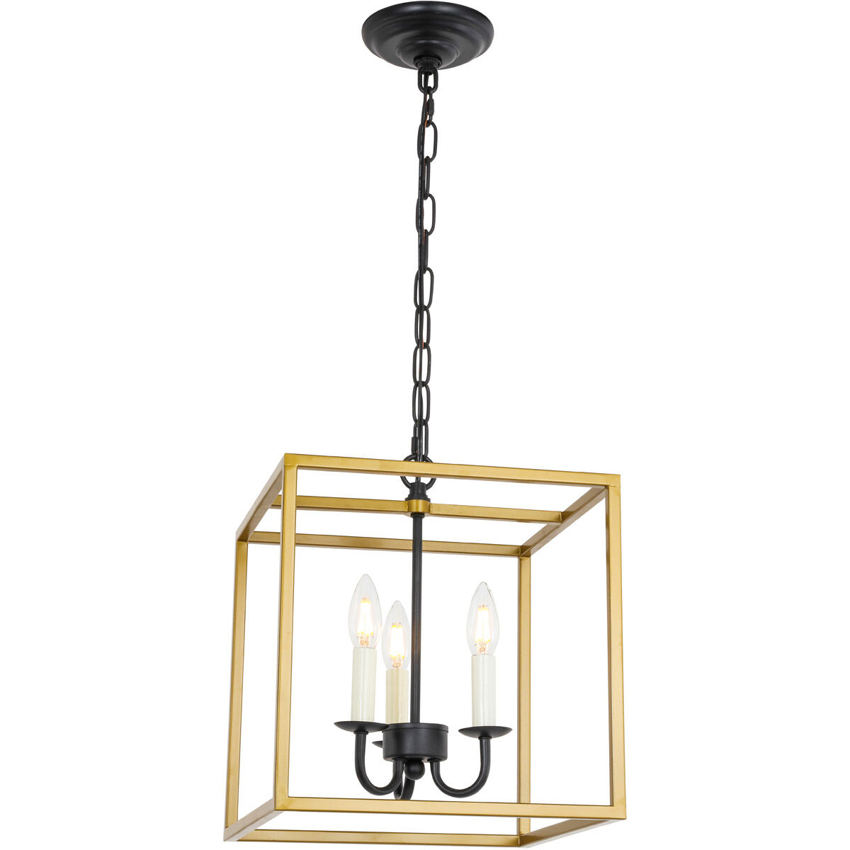 Oyster Bay 3 Light 12 inch Brass and Black Pendant Ceiling Light