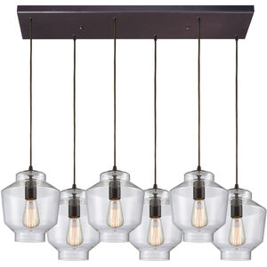 Chambersburg 6 Light 32 inch Oil Rubbed Bronze with Clear Pendant Ceiling Light
