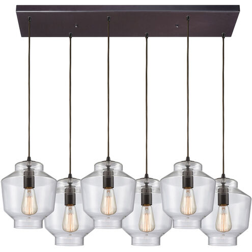 Chambersburg 6 Light 32 inch Oil Rubbed Bronze with Clear Pendant Ceiling Light