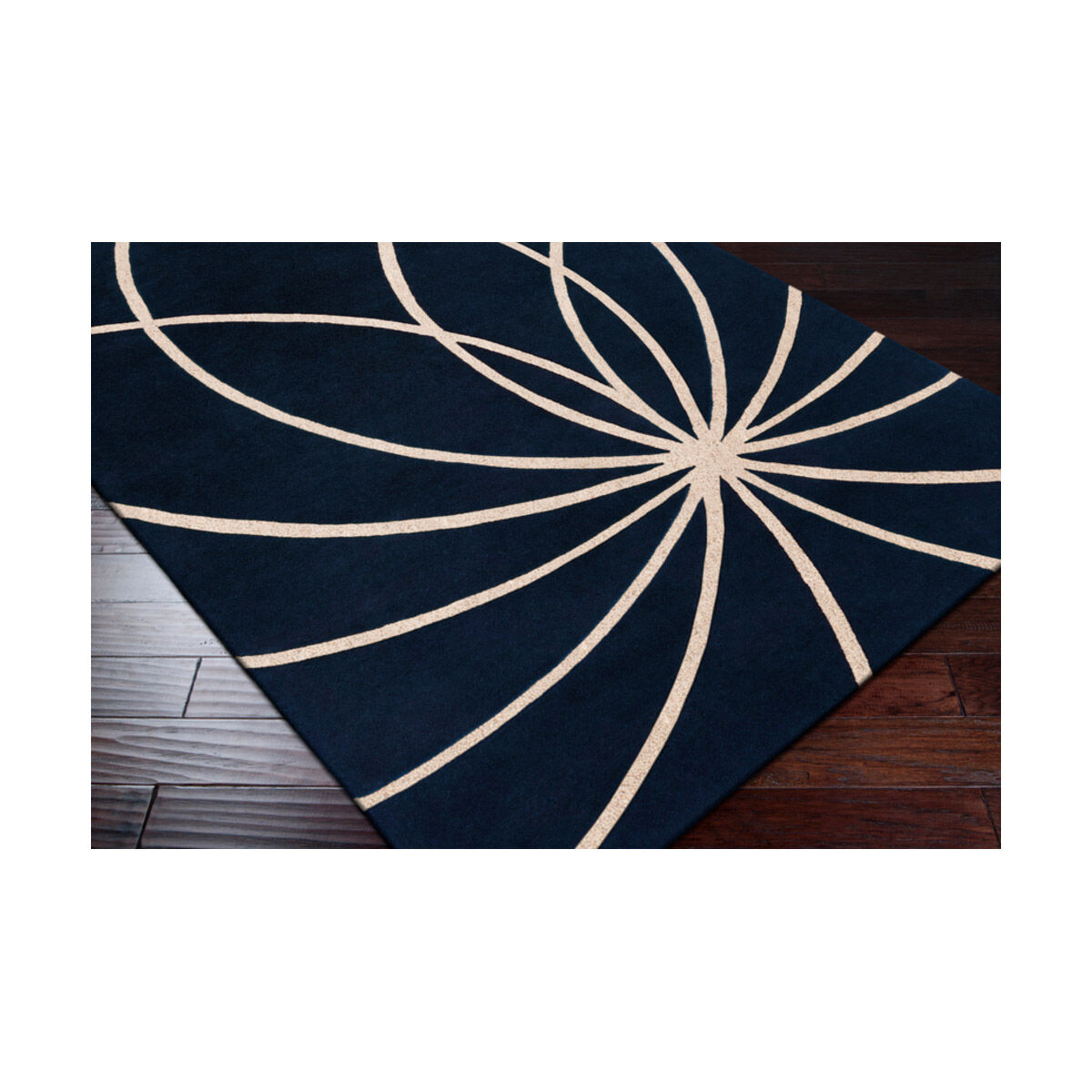 Philadelphia 96 X 60 inch Dark Blue/Cream Rugs, Wool