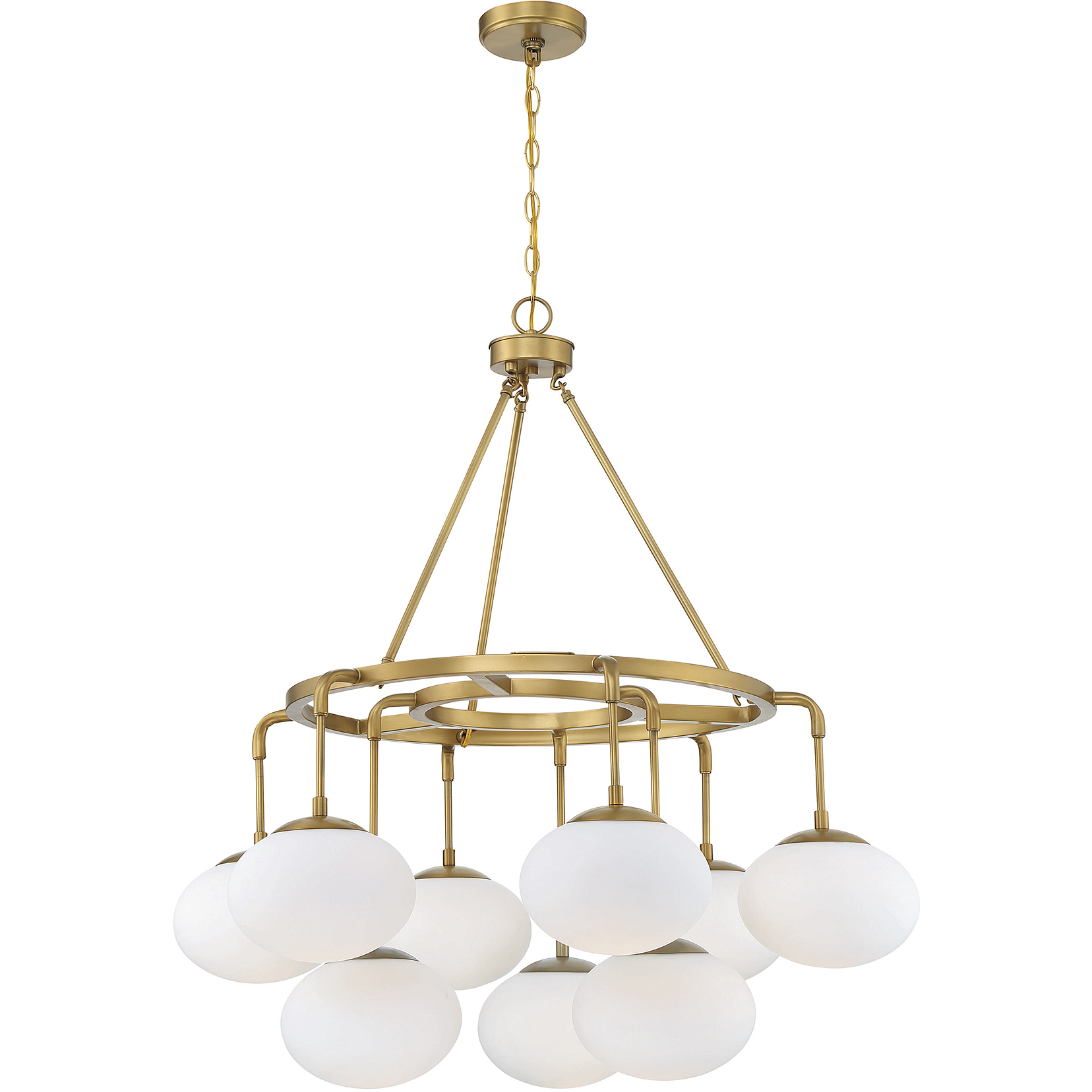 Lumenfold Nine-Globe ChandelierLumenfold 9 Light 34 inch Natural Brass Chandelier Ceiling Light