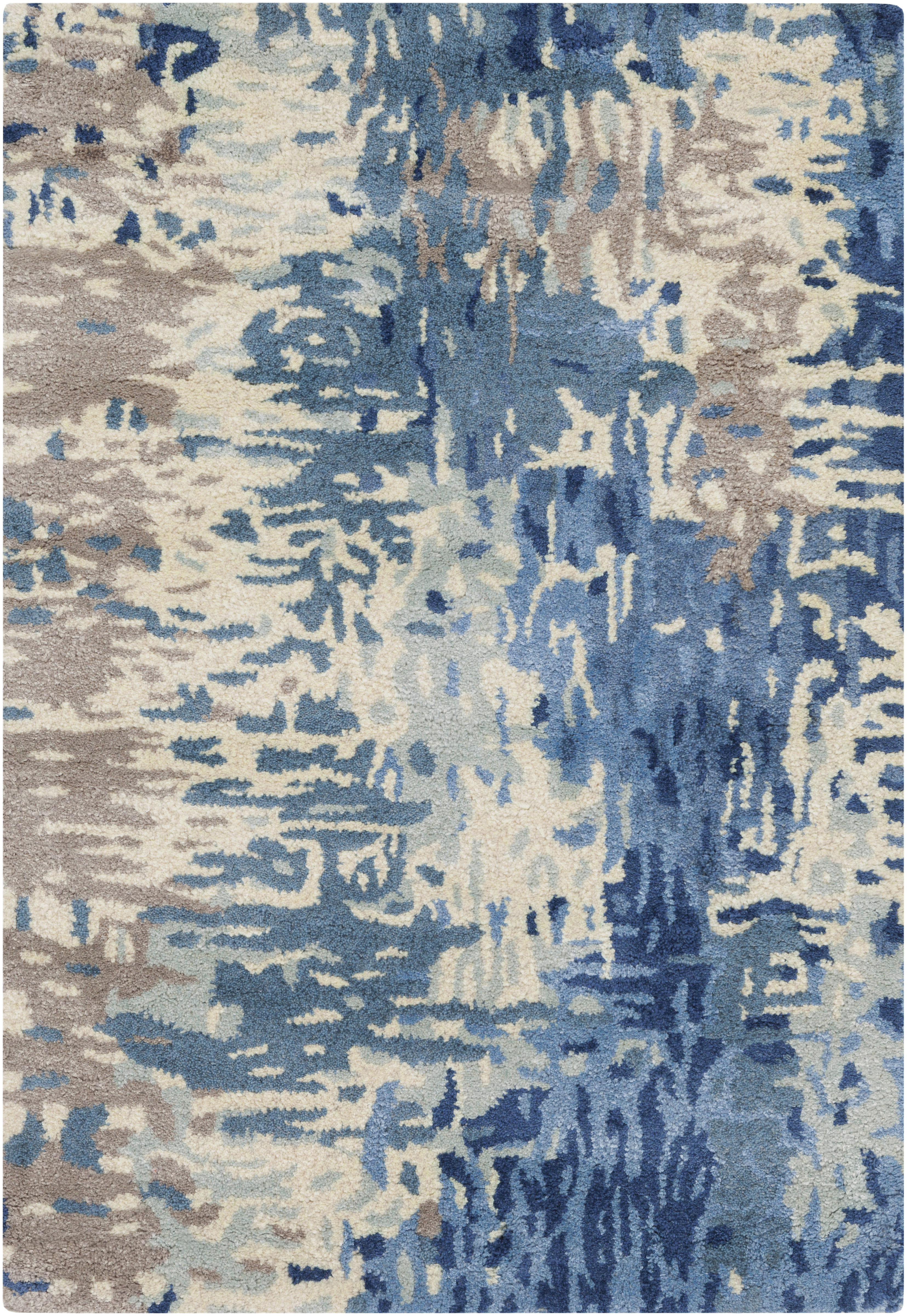 Utica 36 X 24 inch Dark Blue Rug, Rectangle