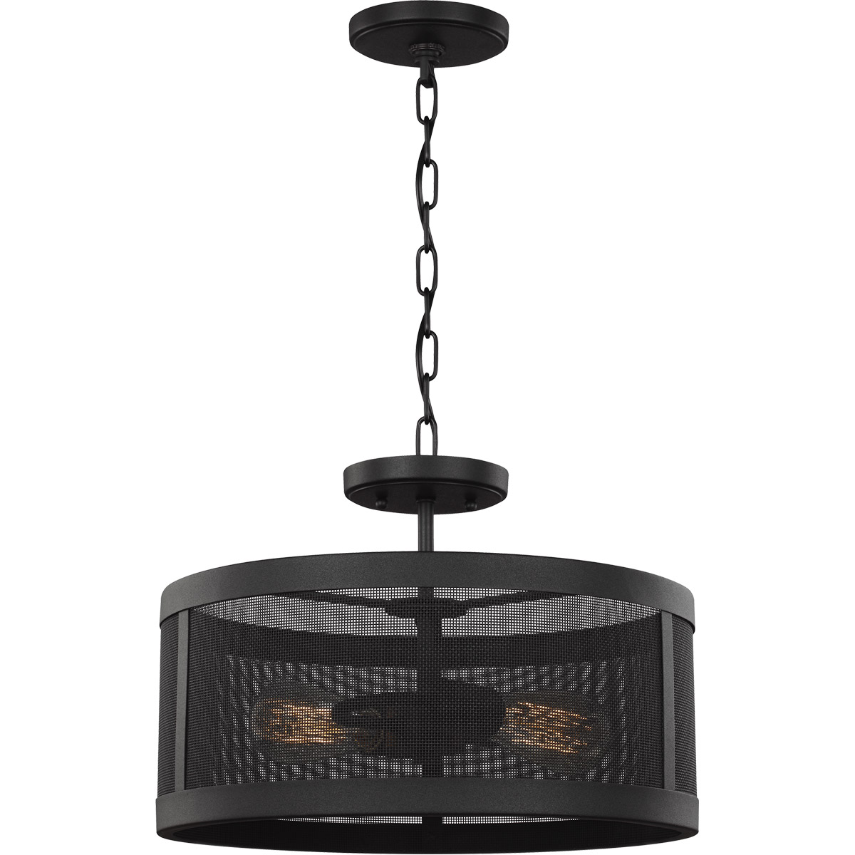 Livonia 2 Light 16 inch Black Semi-Flush Convertible Pendant Ceiling Light
