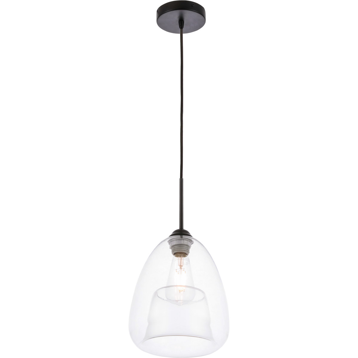 Menallen 1 Light 8.2 inch Black Pendant Ceiling Light