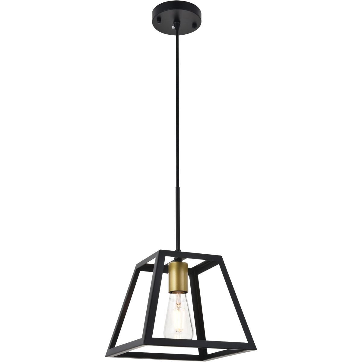 Coatesville 1 Light 9.4 inch Brass and Black Pendant Ceiling Light