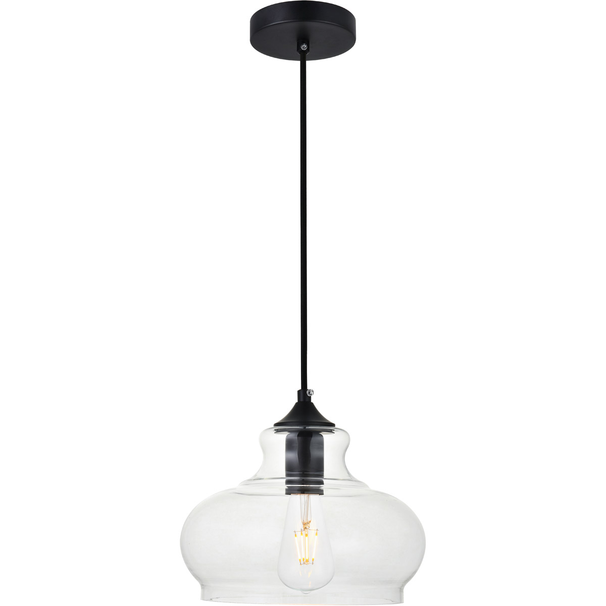 Gwynedd 1 Light 9.4 inch Black Pendant Ceiling Light