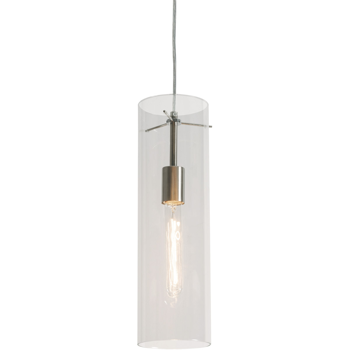 Montauk 1 Light 4.63 inch Satin Nickel Pendant Ceiling Light in Clear Glass
