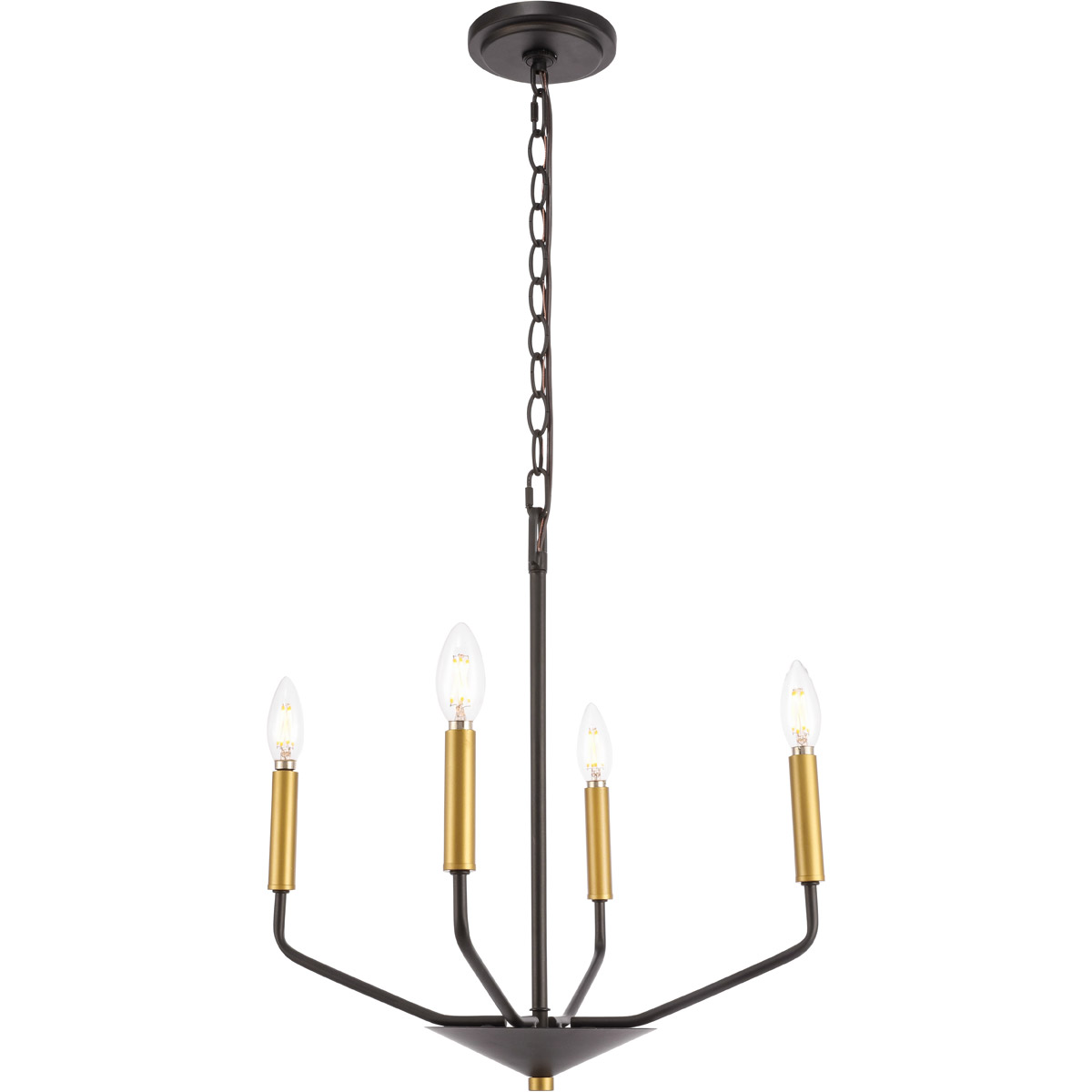 Decovio Geneseo 4 Light 18 inch Black and Brass Pendant Ceiling Light 13144-BB4 - Open Box