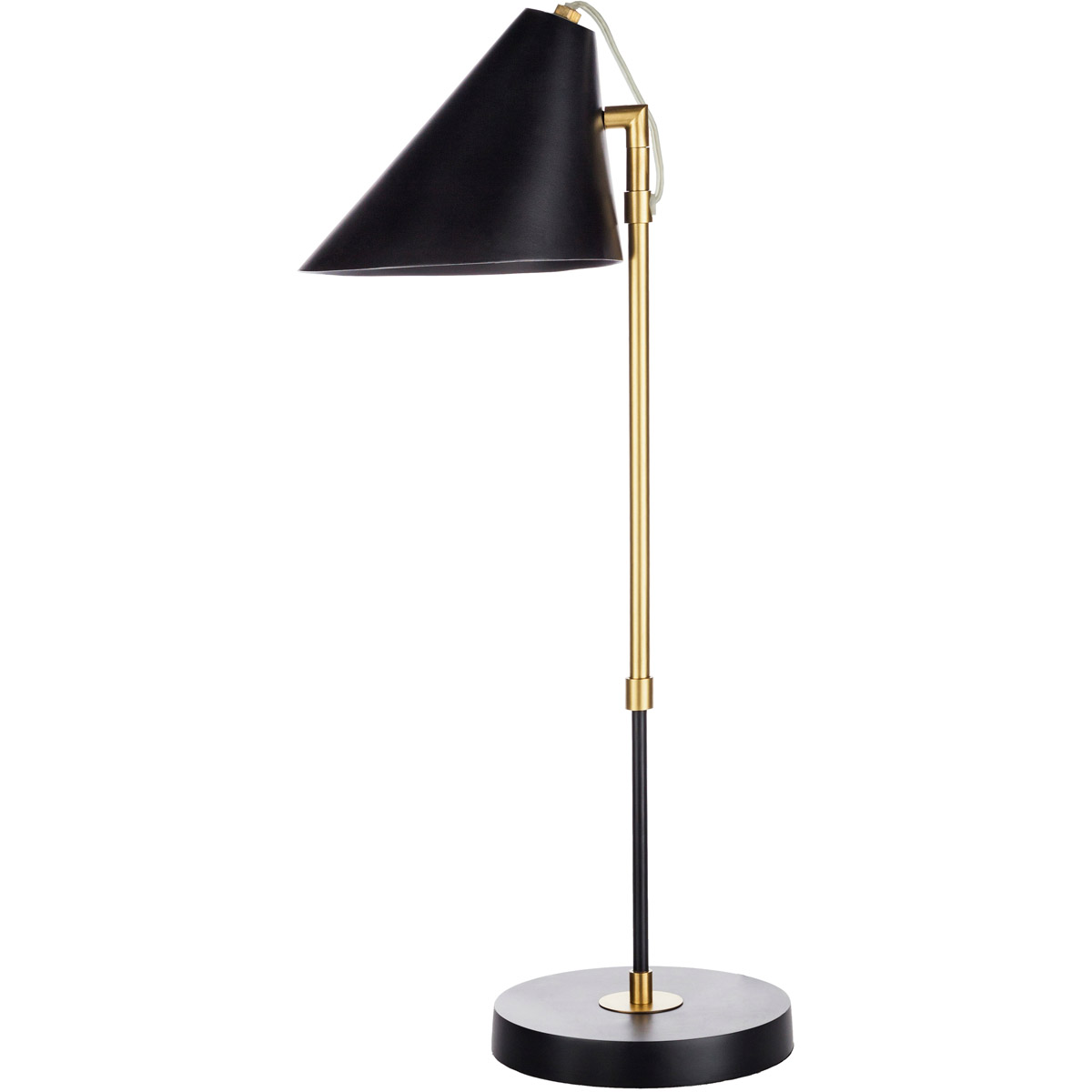 Clayton 24.6 inch 40 watt Black and Brass Table Lamp Portable Light