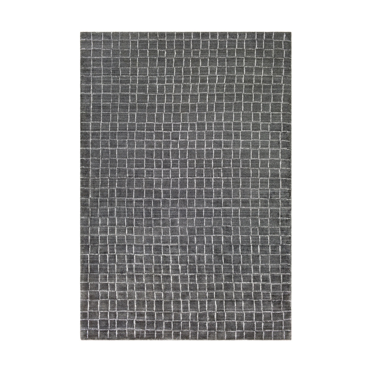 Chili 108 X 72 inch Charcoal/White Rugs, Bamboo Silk and Cotton