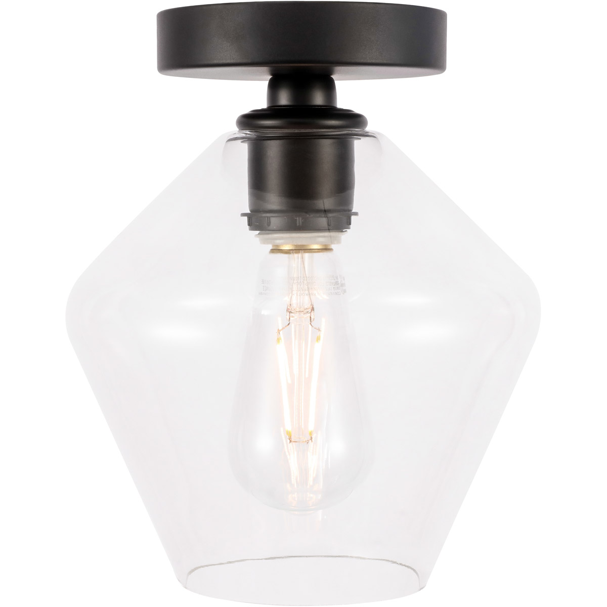 Rochester 1 Light 7.9 inch Black Flush Mount Ceiling Light