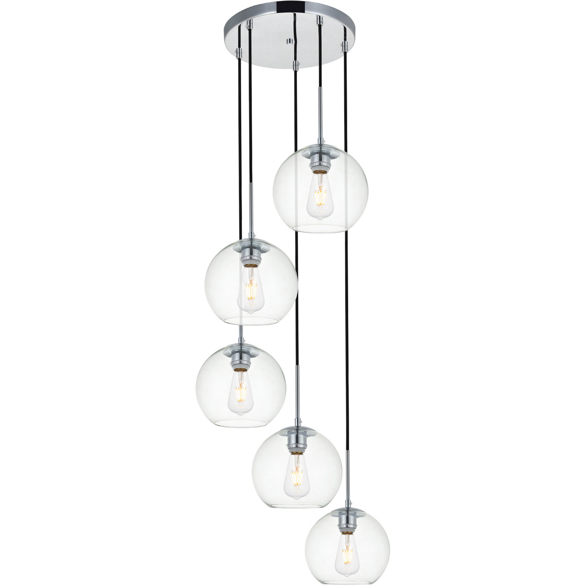 Huntington 5 Light 18.1 inch Chrome Pendant Ceiling Light