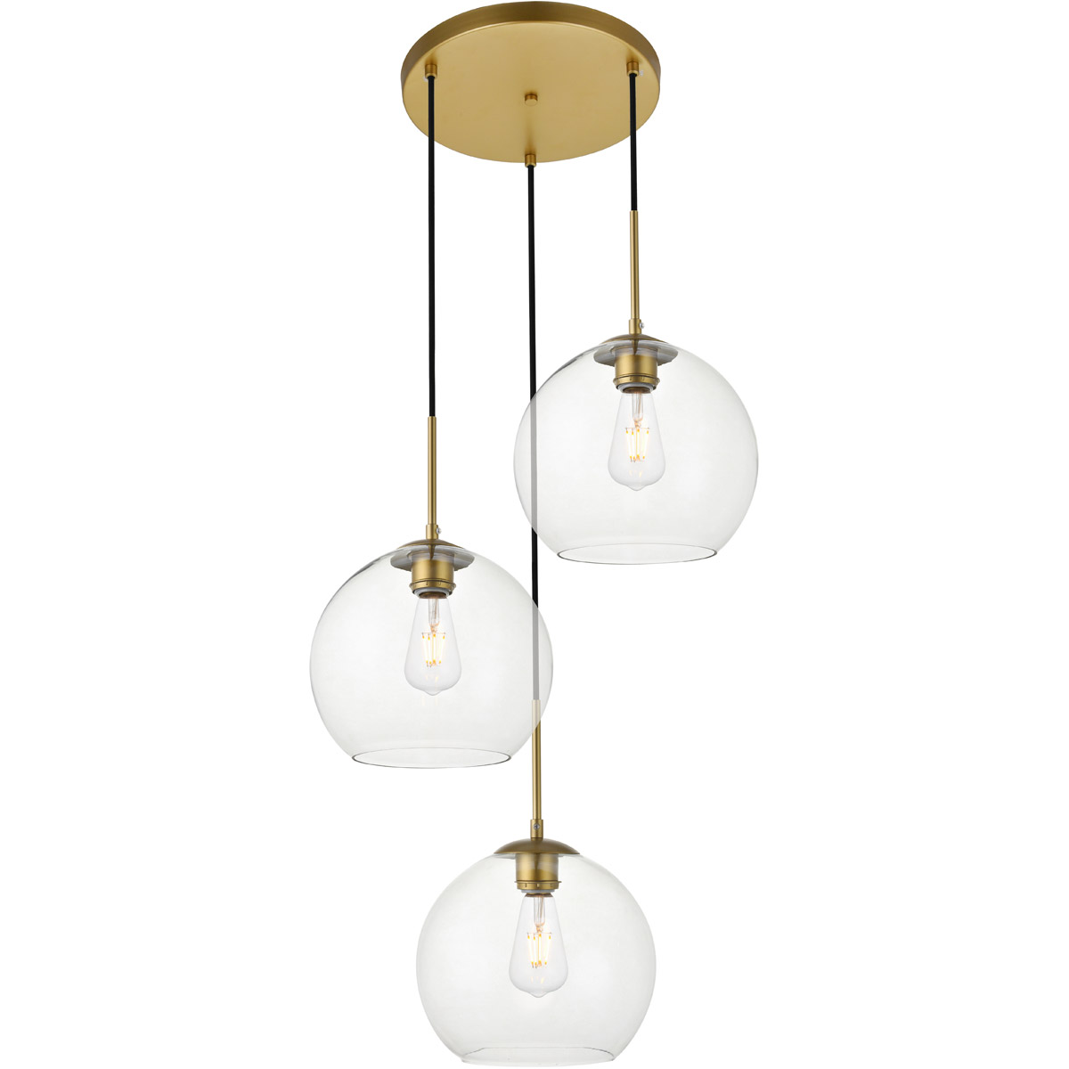 Huntington 3 Light 20.1 inch Brass Pendant Ceiling Light