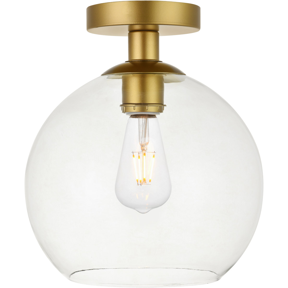 Huntington 1 Light 9.8 inch Brass Flush Mount Ceiling Light