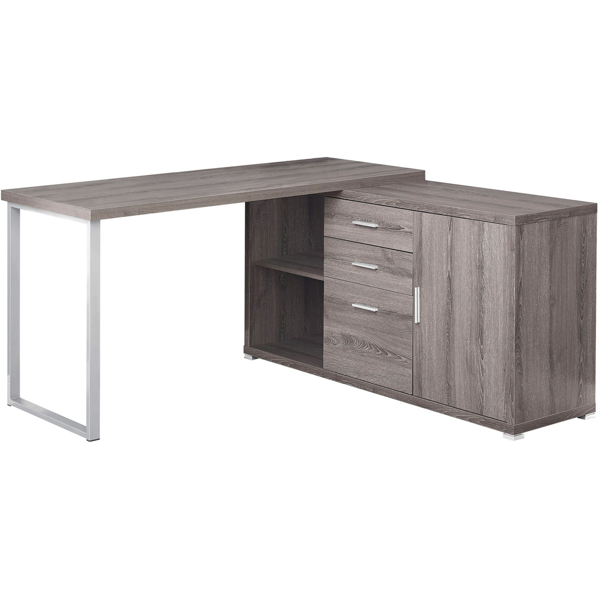 Ramapo 57 X 57 inch Dark Taupe and Silver Computer Desk