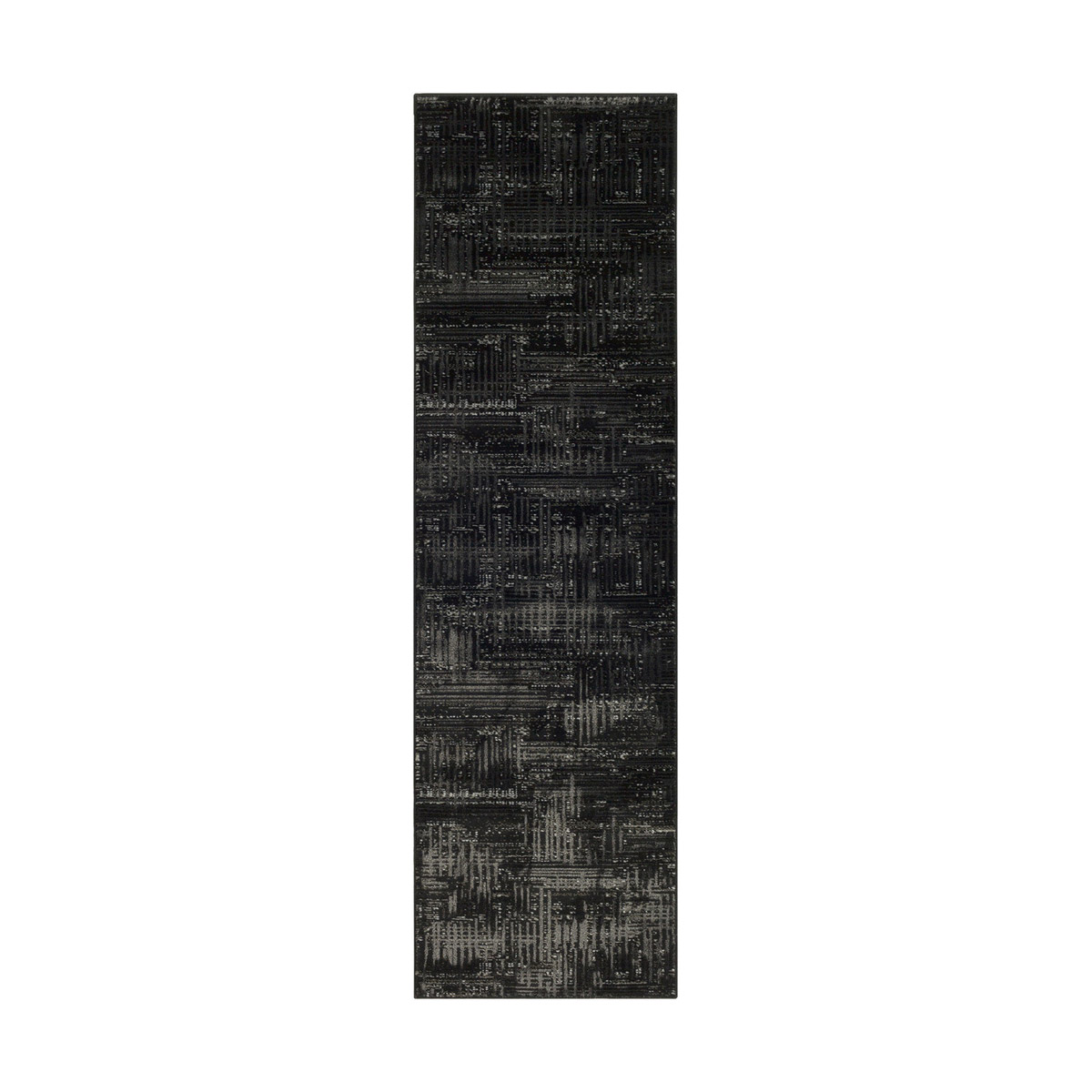 Haverford 94 X 28 inch Black/Light Gray/White/Medium Gray Rugs, Polypropylene and Polyester