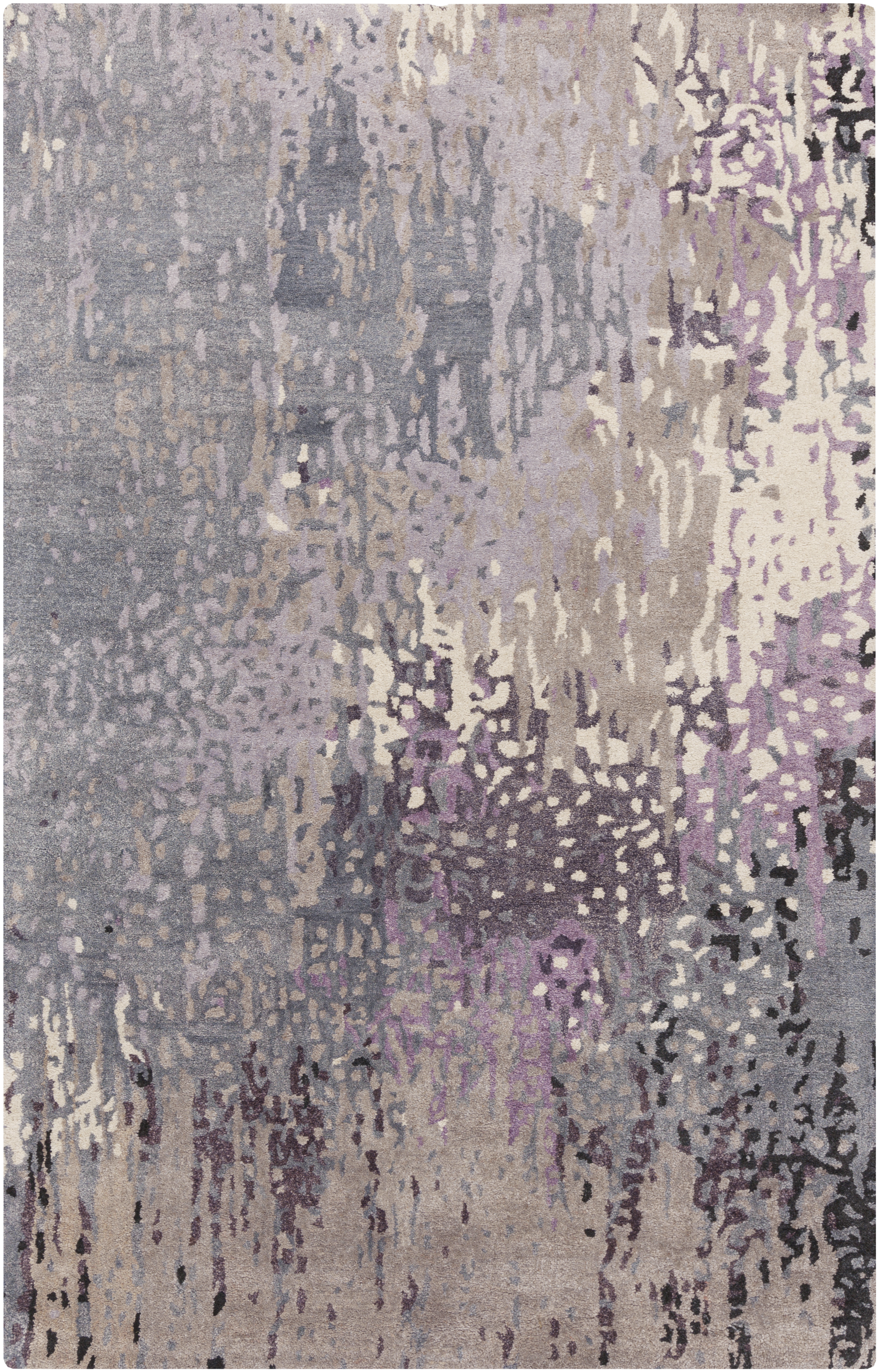 Floral Park 36 X 24 inch Dark Purple Rug, Rectangle