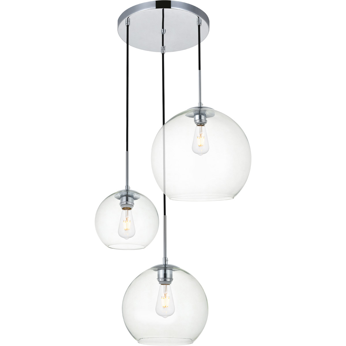 Huntington 3 Light 20.9 inch Chrome Pendant Ceiling Light