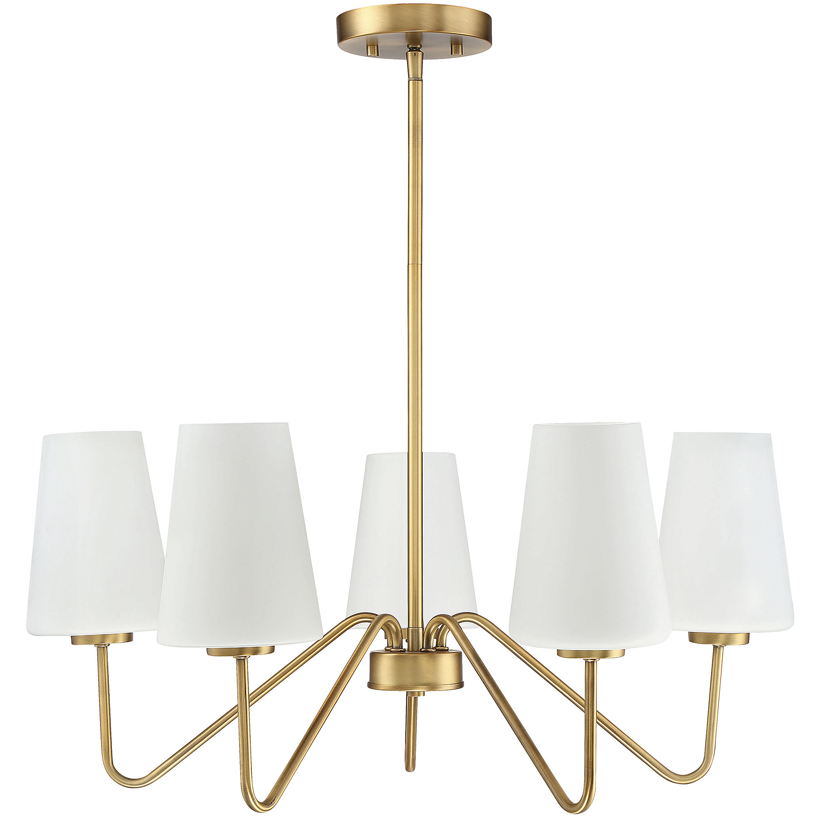 Lumenfold Five-Cone ChandelierLumenfold 5 Light 25.75 inch Natural Brass Chandelier Ceiling Light
