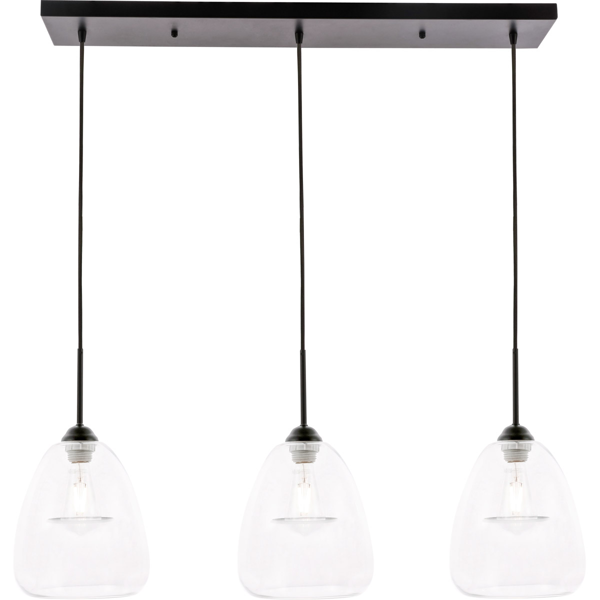 Menallen 3 Light 8 inch Black Pendant Ceiling Light