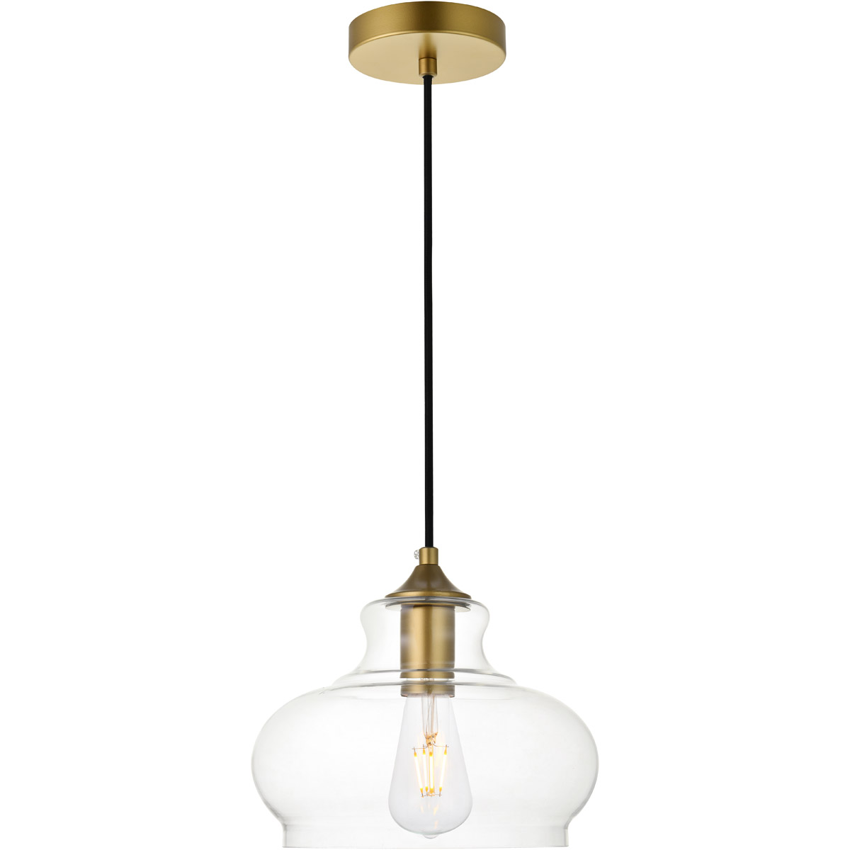 Gwynedd 1 Light 9.4 inch Brass Pendant Ceiling Light
