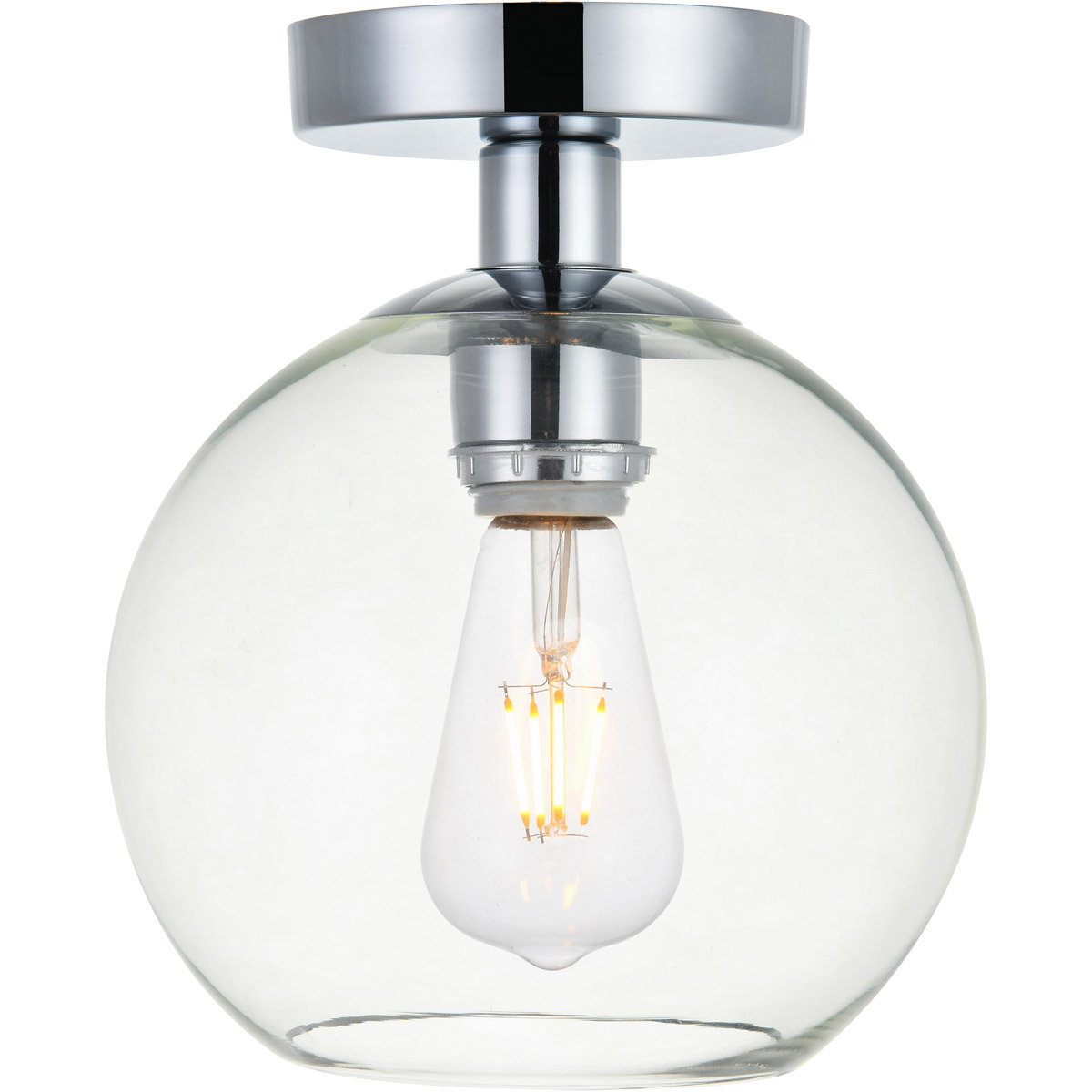 Huntington 1 Light 7.9 inch Chrome Flush Mount Ceiling Light