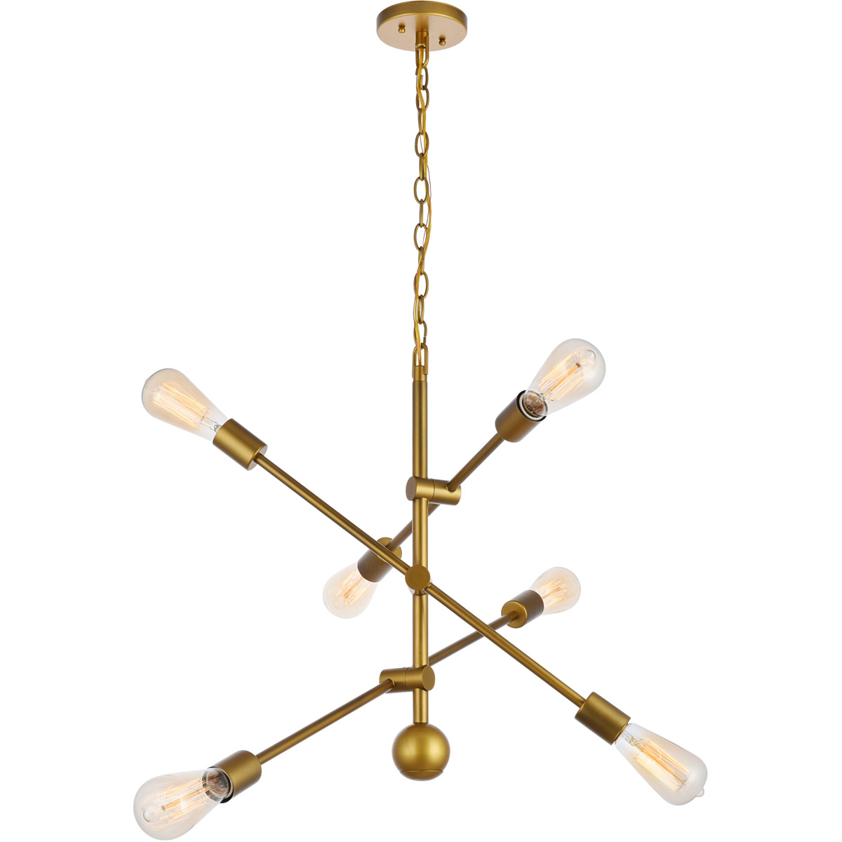 Newtown 6 Light 29 inch Brass Pendant Ceiling Light