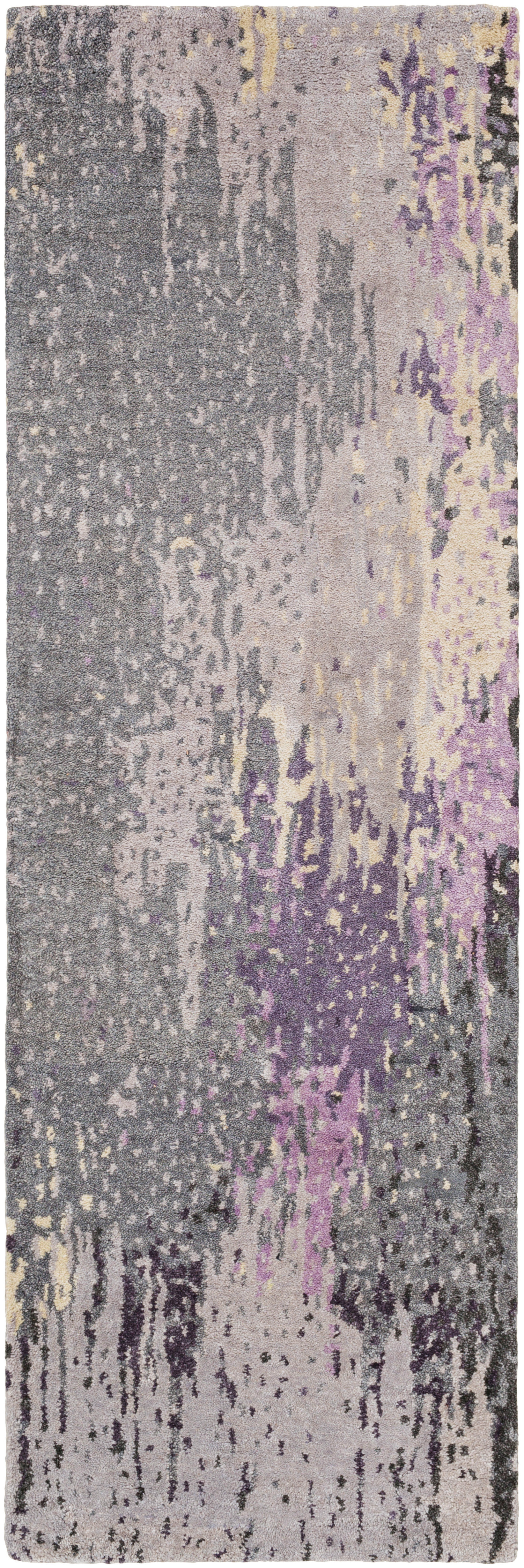 Floral Park 96 X 30 inch Dark Purple Rug, Runner
